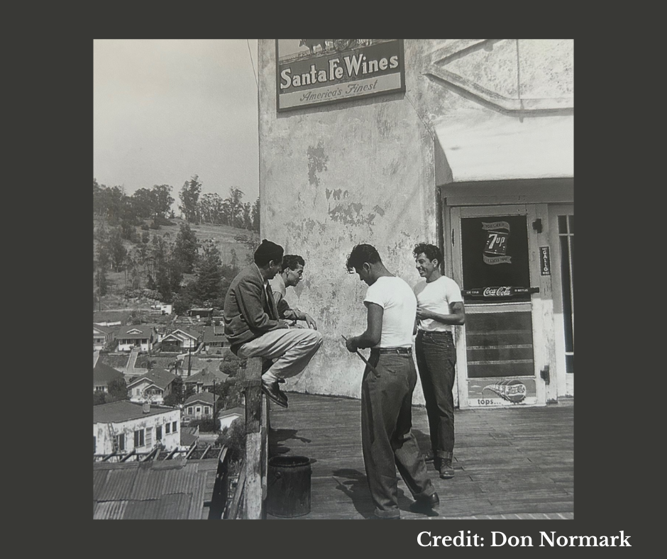 four men in front of a store in Chavez Ravine
